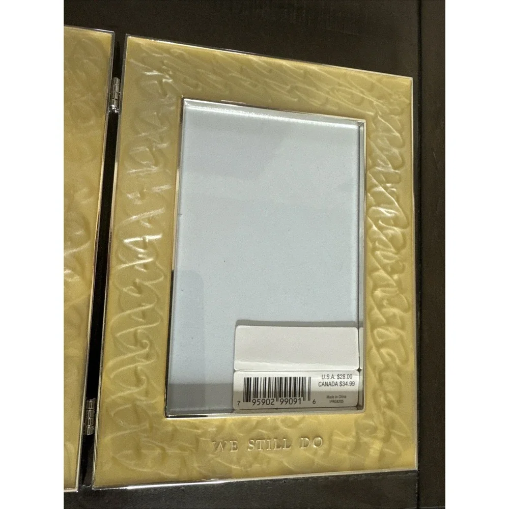 Hallmark WE DID...WE STILL DO Anniversary Pearl Enamel Double Picture Frame 4x6